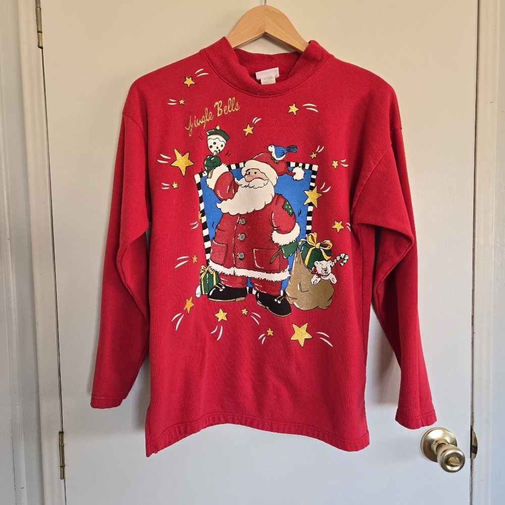 Santa Festive Red Santa Sweatshirt Women's S
